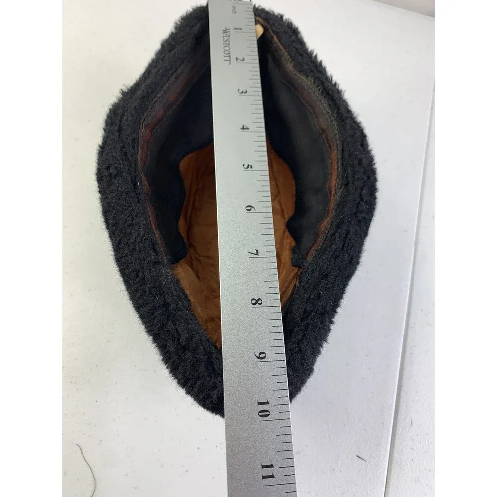 Vintage 50s 60s Fuzzy Hat Faux Fur Ear Warmer Cap Russian Style Brown Aviator
